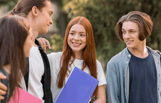 Student with notebook