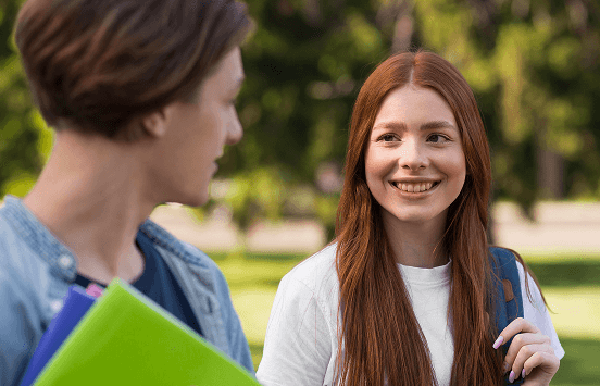 Student with notebook